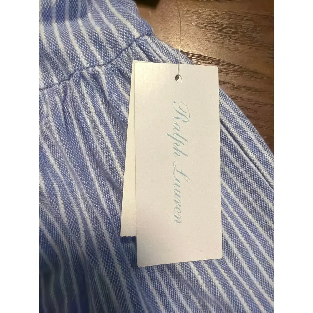 Ralph Lauren Baby Girls Striped Knit Oxford Dress Sz 6M